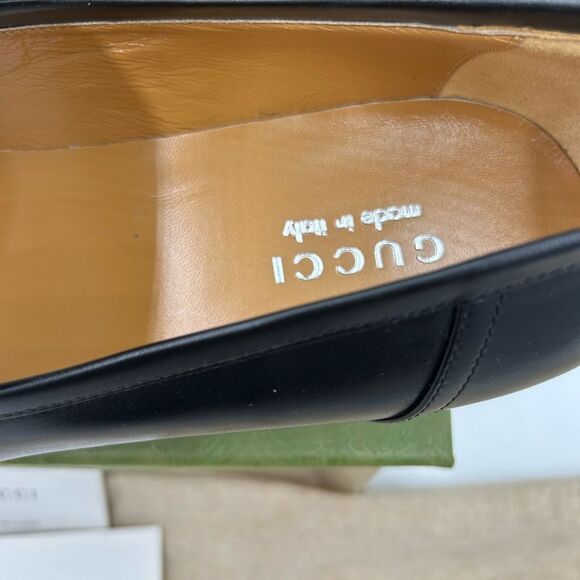 Men’s Gucci interlocking G leather loafers size 12 fits 12.5 US made in Italy - Picture 6 of 10